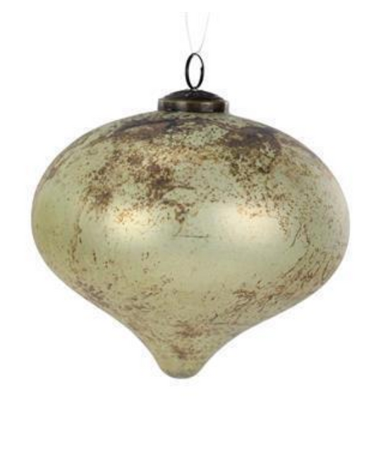 6" Rustic Champagne Onion Glass Ornament