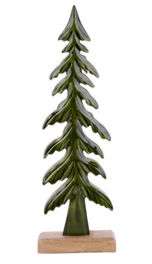 16" Enameled Mango Wood Tree