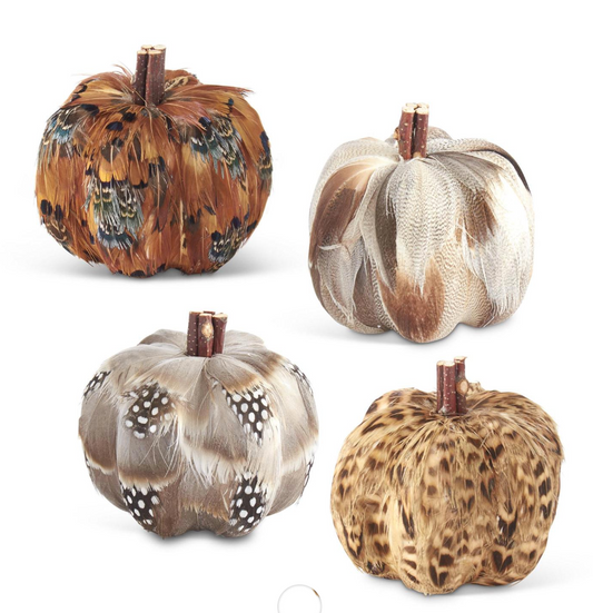 3.25" Feathered Pumpkin