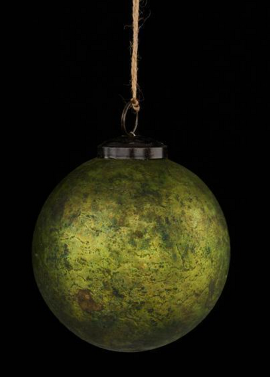 4.75" Matte Green Glass Ball Ornament