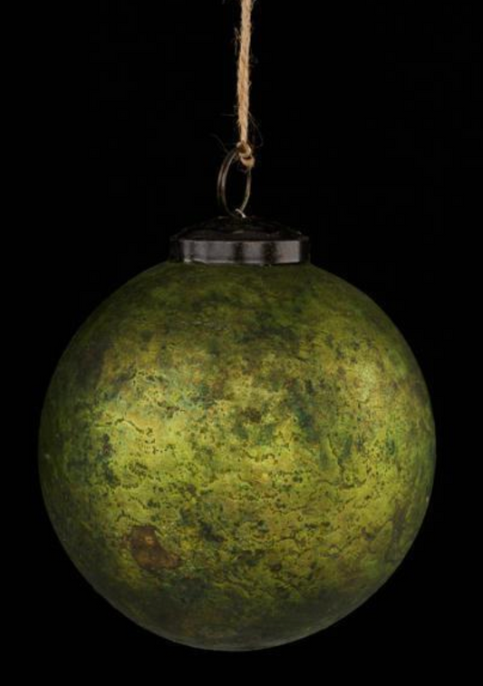 6" Matte Green Glass Ball Ornament