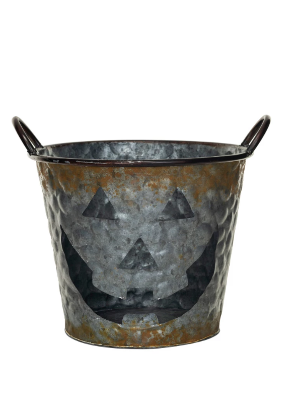 Jack-O-Latern Metal Buckets