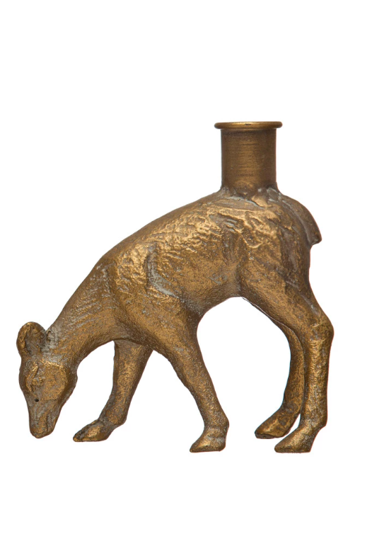 Cast Iron Deer Taper Holder