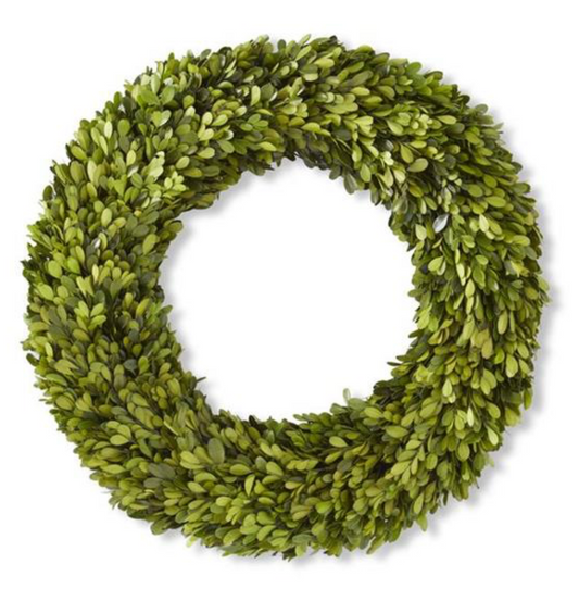 20 Inch Round Preserved Natural Boxwood Wreath
