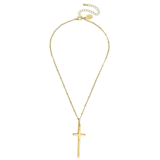 Dainty Elongated Cross Necklace