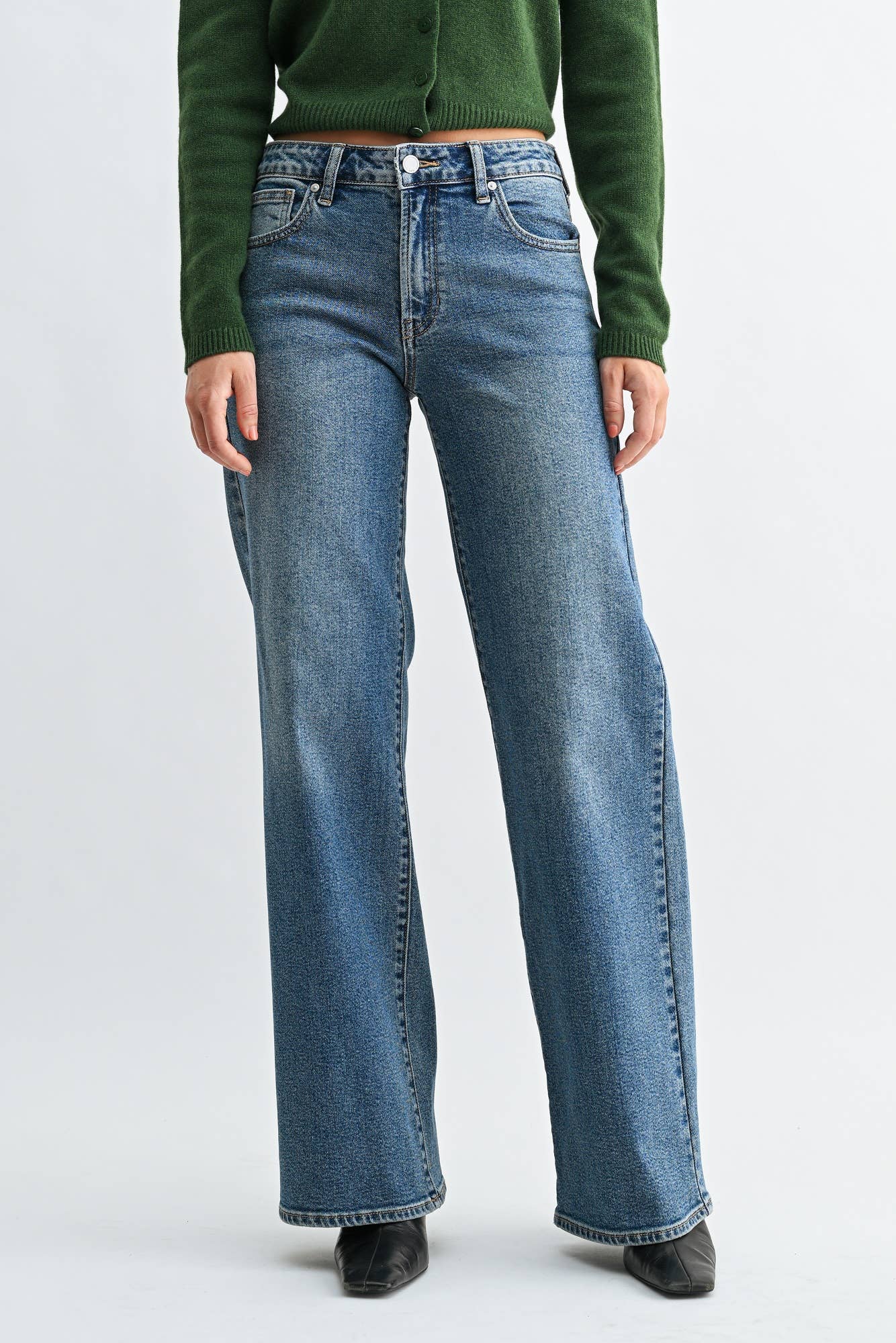 Full Length Wide Leg - MEDIUM DENIM
