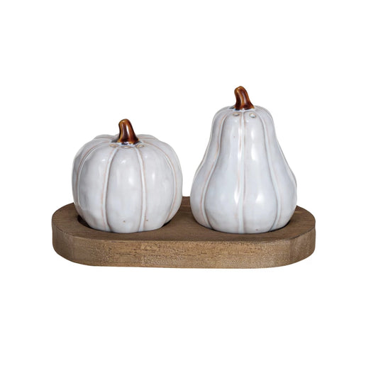 Stoneware Pumpkin Salt & Pepper Shaker Set