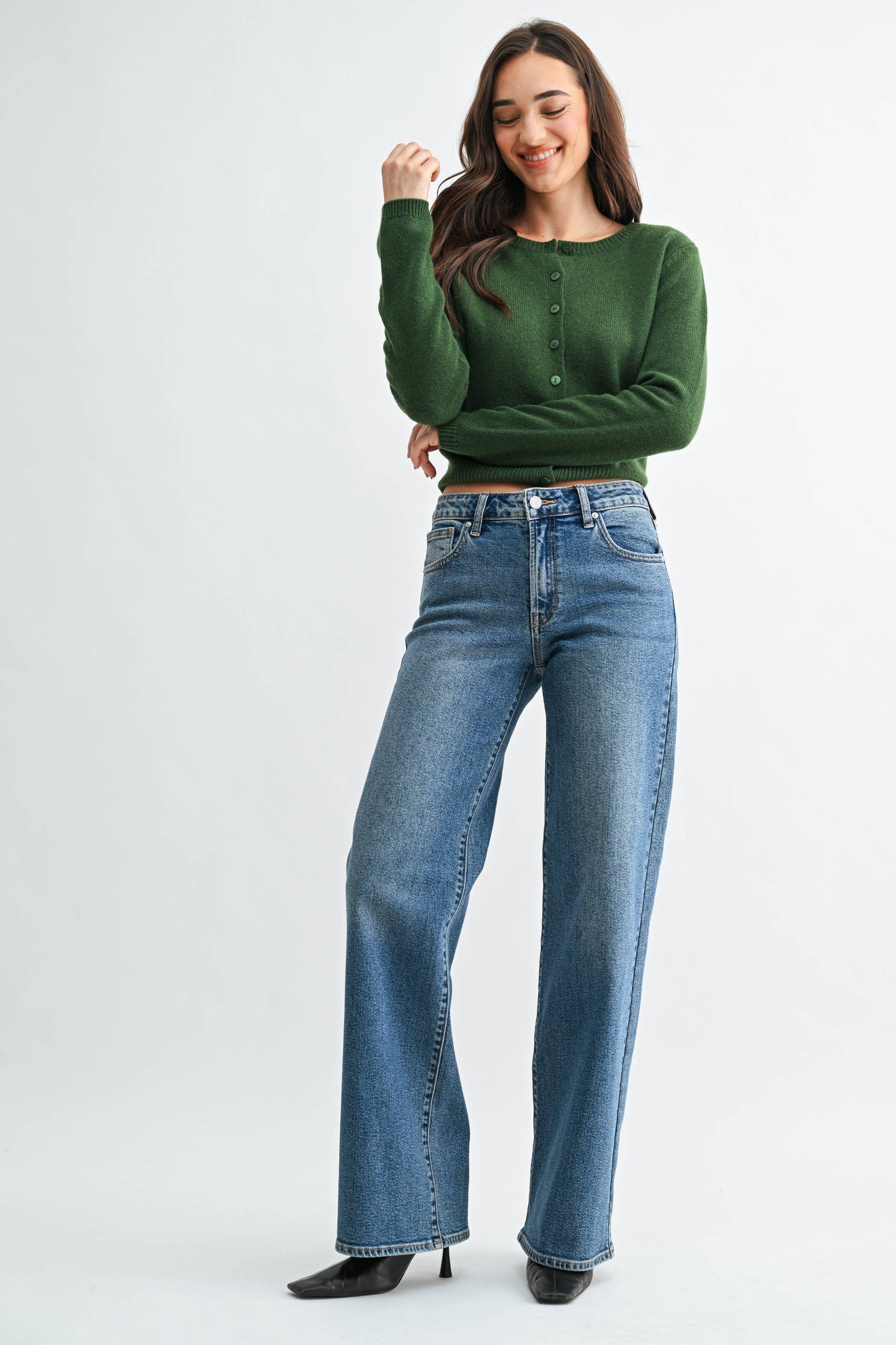 Full Length Wide Leg - MEDIUM DENIM
