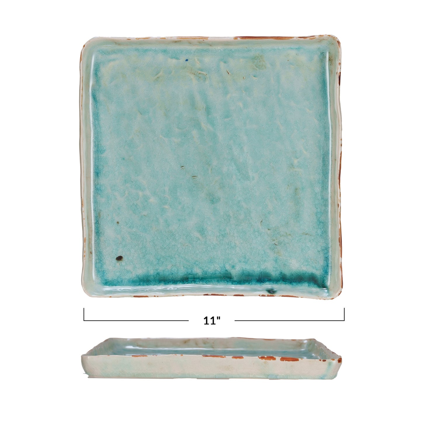 Stoneware Serving Tray (Aqua)