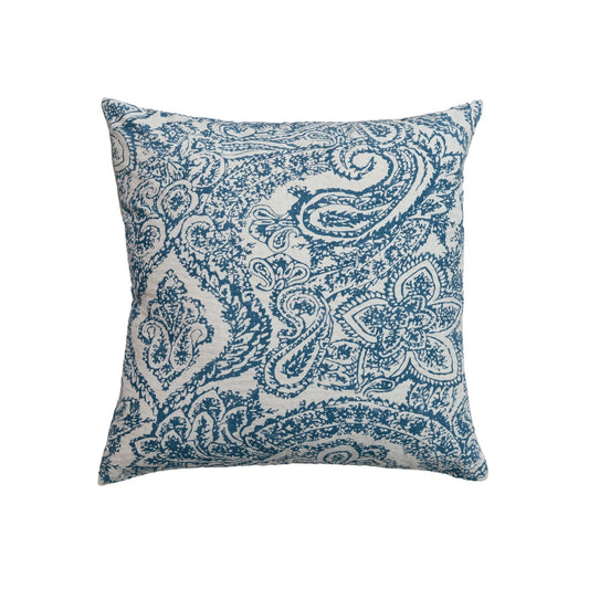 20" Square Blue Pattern Pillow