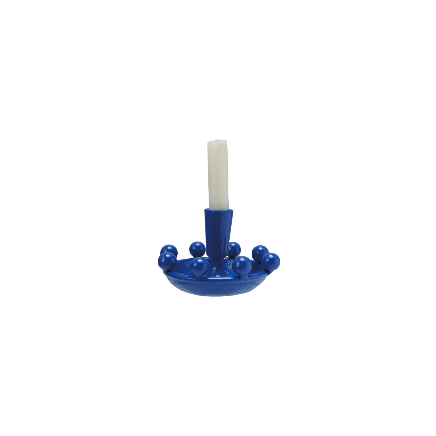 Cast Iron Taper Holder w/ Cobalt Blue Balls