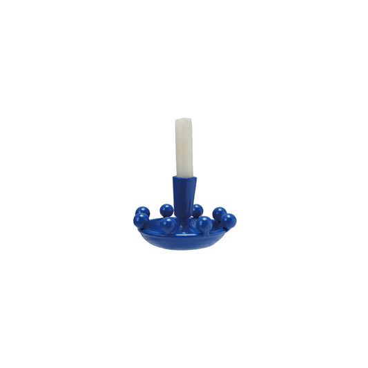 Cast Iron Taper Holder w/ Cobalt Blue Balls
