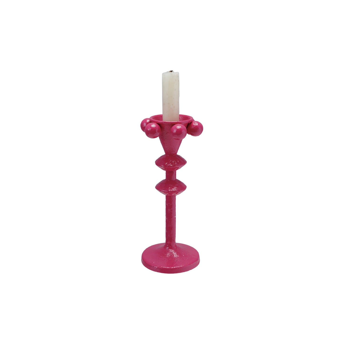 Cast Iron Taper Holder, Fuchsia