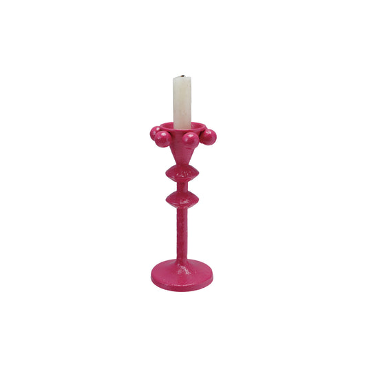 Cast Iron Taper Holder, Fuchsia