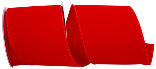 Value Velvet Wired Edge, Red, 4 In, 10 Yards