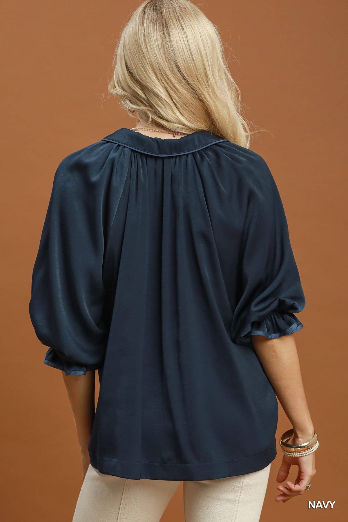 Collared Puff Sleeve Blouse