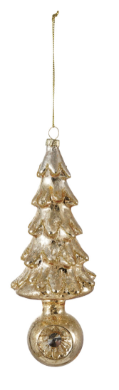 Mercury Glass Tree Ornament w/ Witch's Eye Base