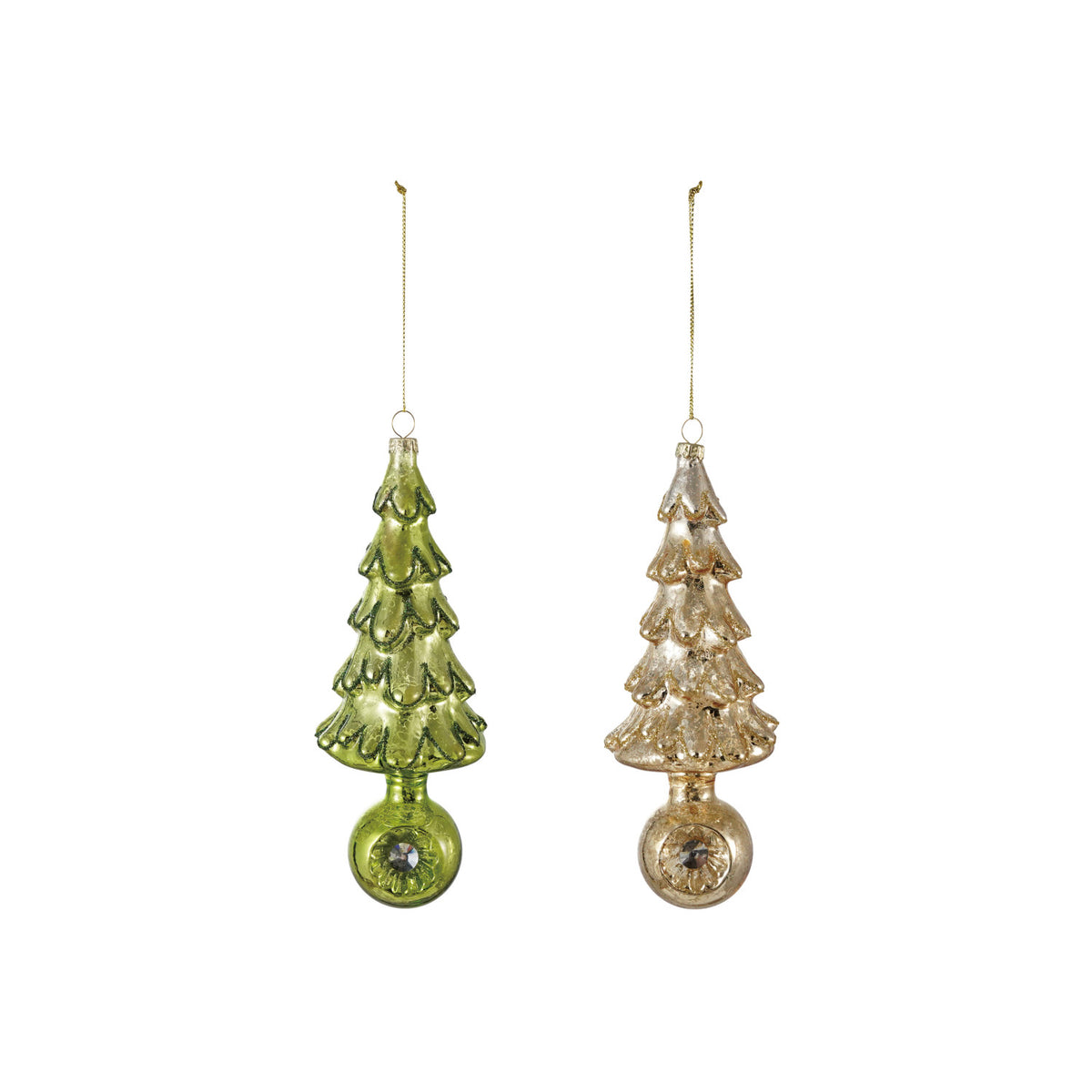 Mercury Glass Tree Ornament w/ Witch's Eye Base