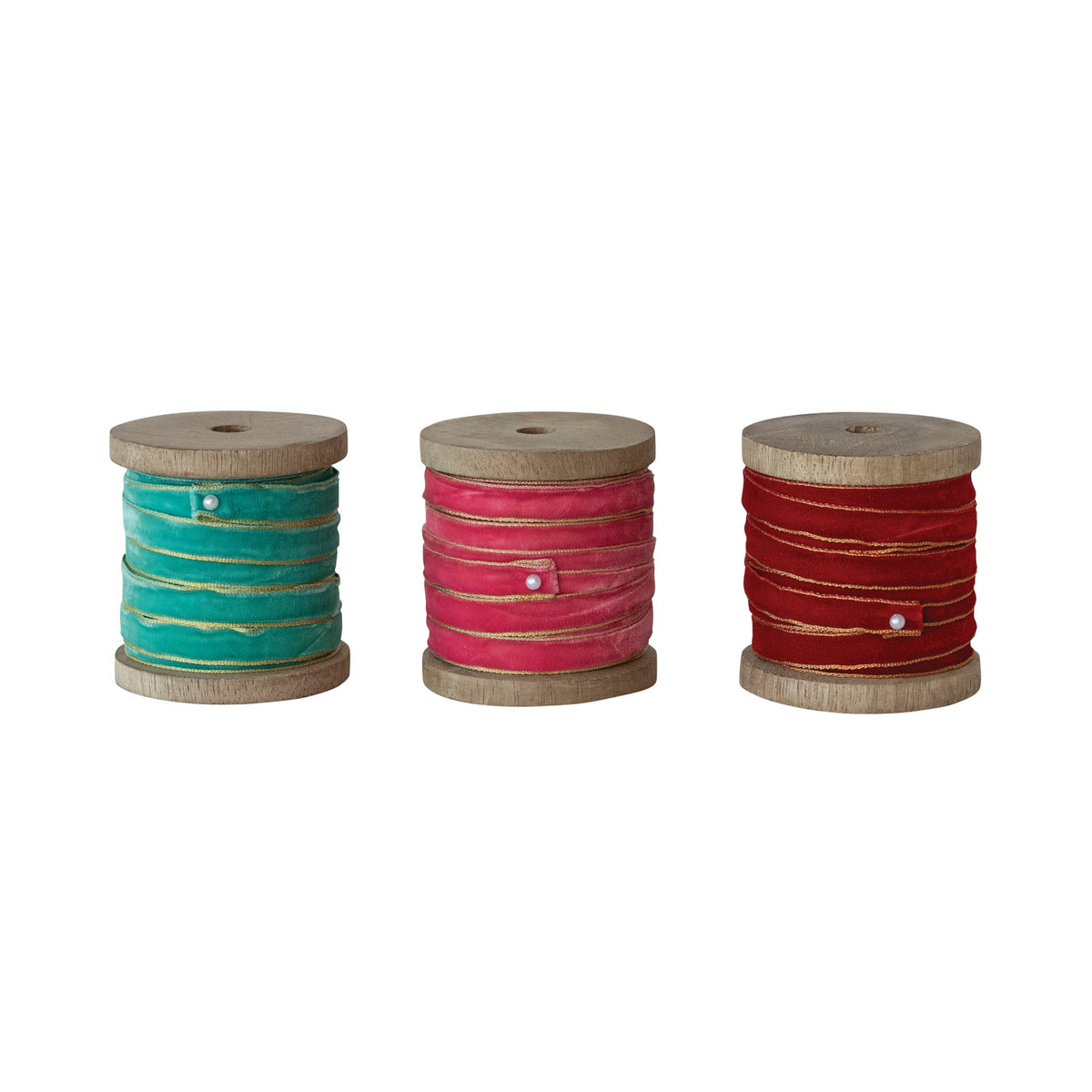 10 Yrd Velvet Ribbon with Metallic Edges
