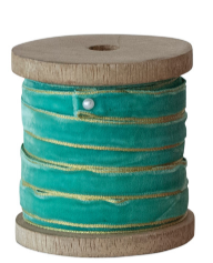10 Yrd Velvet Ribbon with Metallic Edges