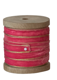 10 Yrd Velvet Ribbon with Metallic Edges