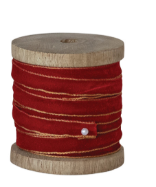 10 Yrd Velvet Ribbon with Metallic Edges