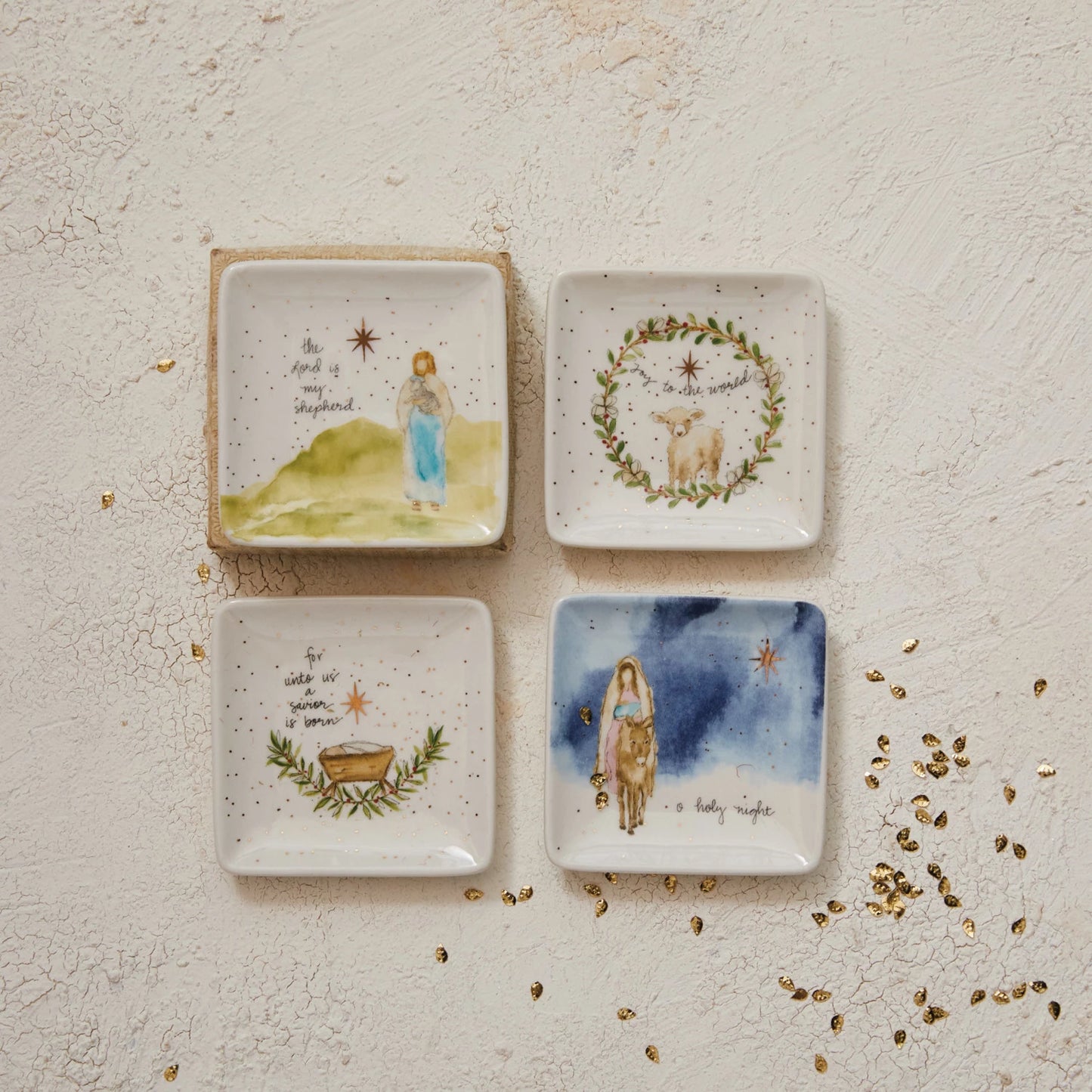 Square Stoneware Christmas Dish