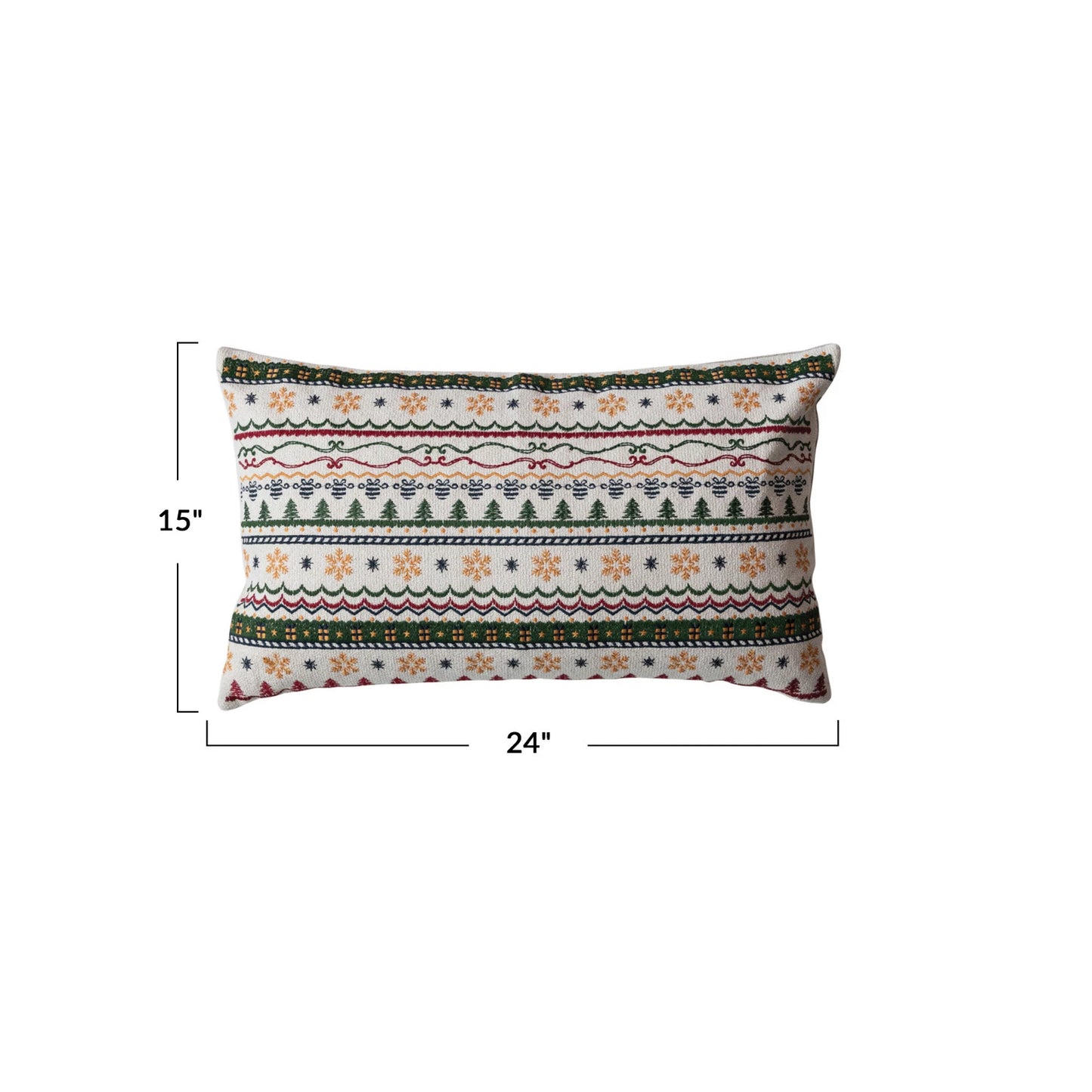 Cotton Embroidered Lumbar Pillow