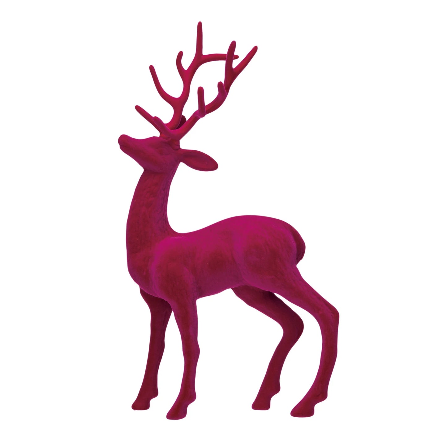 Flocked Plastic Standing Reindeer