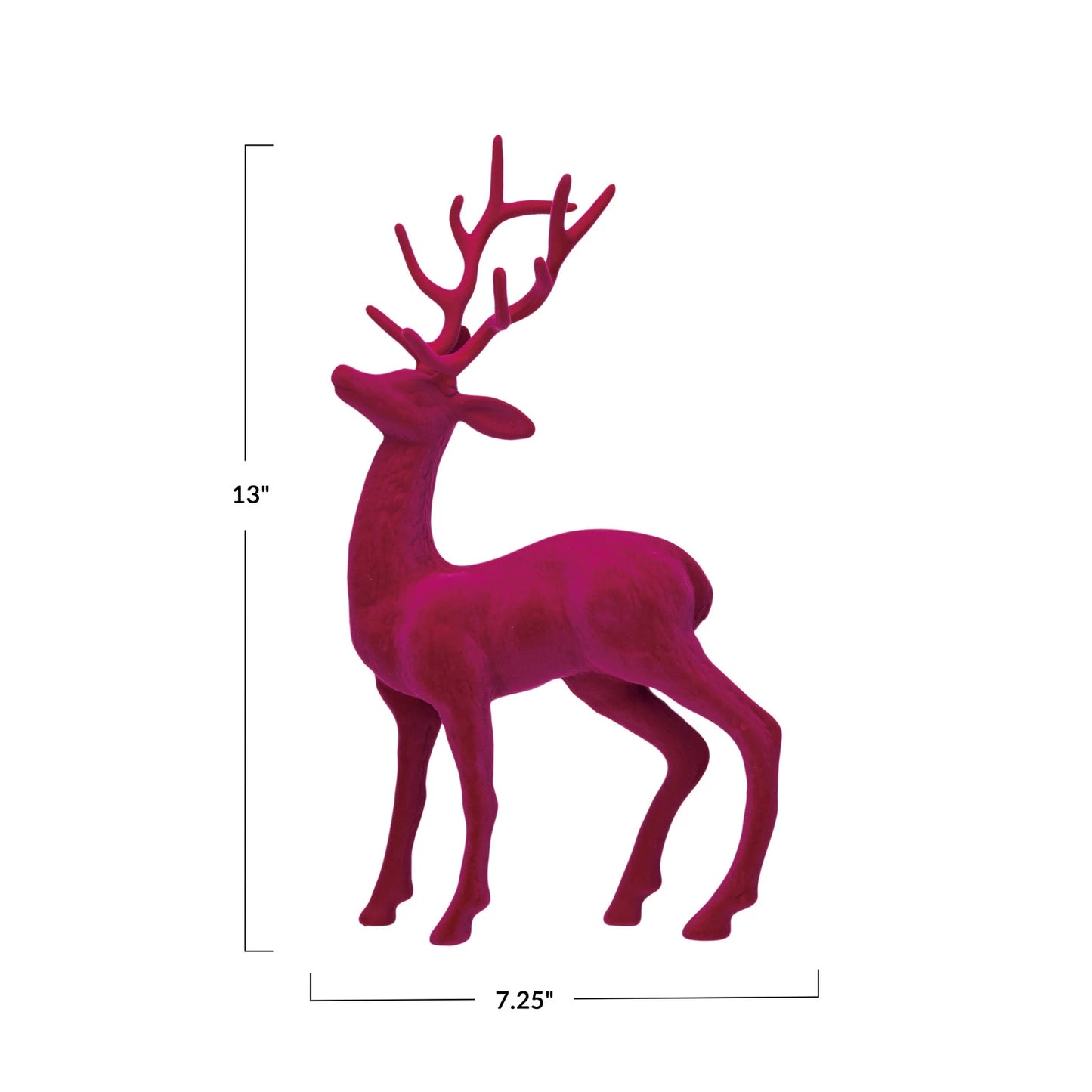 Flocked Plastic Standing Reindeer