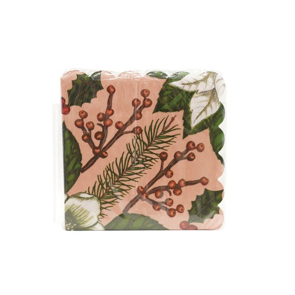 50ct. Paper Scalloped Napkins w/ Botanical Print