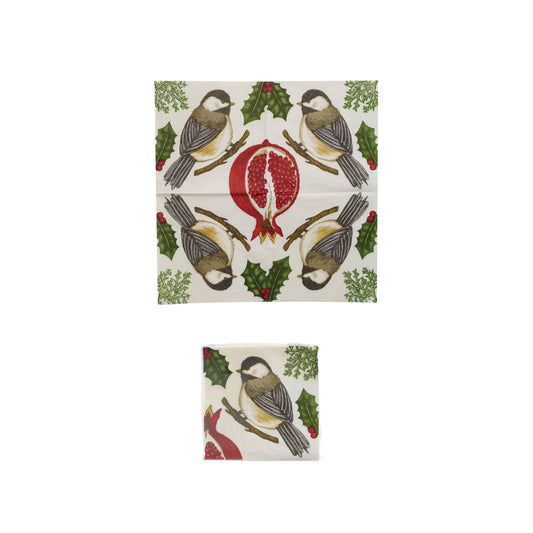 50-Cocktail Napkins w Bird on Branch