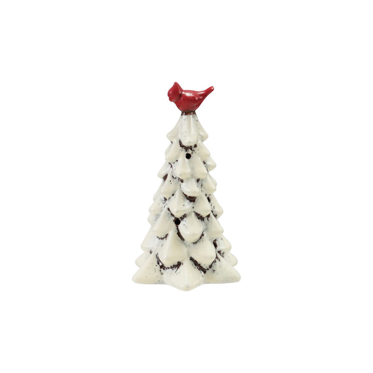 Hand Painted Ceramic Tree w Cardinal-LED